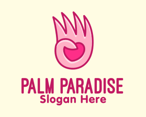 Pink Loving Hand logo design