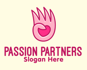 Pink Loving Hand logo design