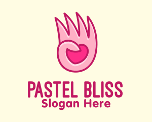 Pink Loving Hand logo design