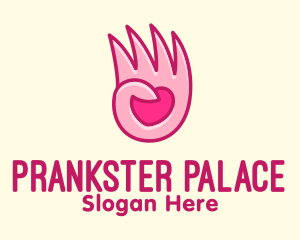 Pink Loving Hand logo design