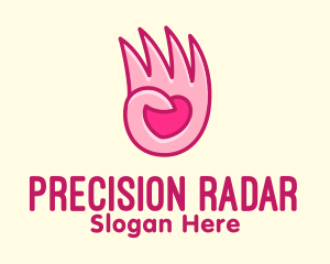 Pink Loving Hand logo design