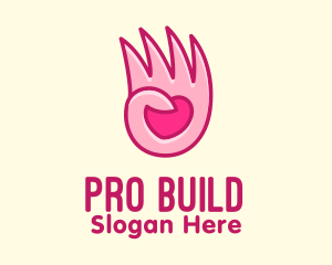 Pink Loving Hand logo design