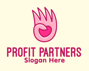 Pink Loving Hand logo design