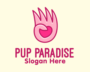 Pink Loving Hand logo design