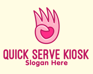 Pink Loving Hand logo design