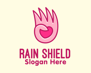 Pink Loving Hand logo design