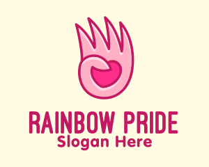 Pink Loving Hand logo design