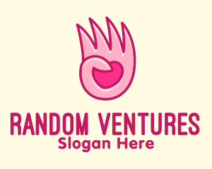 Pink Loving Hand logo design