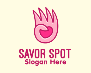 Pink Loving Hand logo design