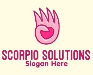 Pink Loving Hand logo design