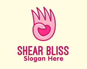 Pink Loving Hand logo design