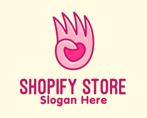 Pink Loving Hand logo design