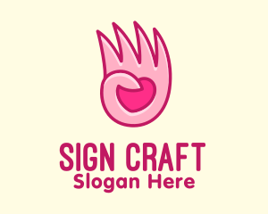 Pink Loving Hand logo design