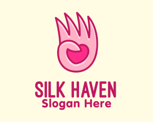 Pink Loving Hand logo design