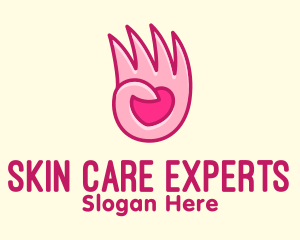 Pink Loving Hand logo design