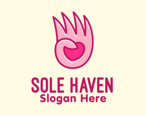 Pink Loving Hand logo design