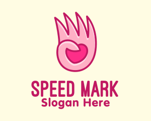 Pink Loving Hand logo design