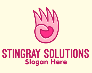 Pink Loving Hand logo design