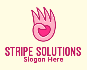 Pink Loving Hand logo design