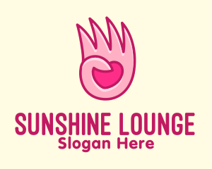 Pink Loving Hand logo design