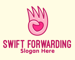 Pink Loving Hand logo design