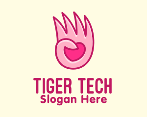 Pink Loving Hand logo design