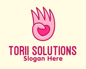 Pink Loving Hand logo design