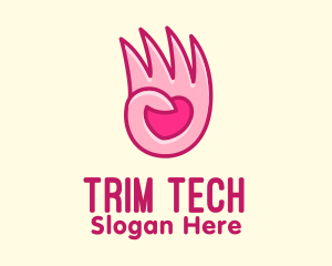 Pink Loving Hand logo design