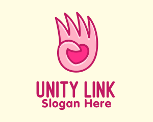 Pink Loving Hand logo design