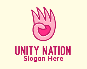 Pink Loving Hand logo design