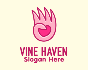 Pink Loving Hand logo design