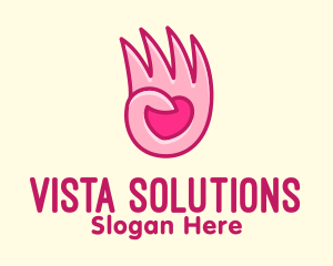 Pink Loving Hand logo design