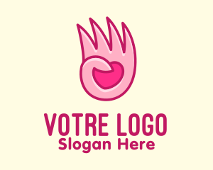 Care - Pink Loving Hand logo design