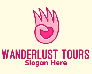 Pink Loving Hand logo design