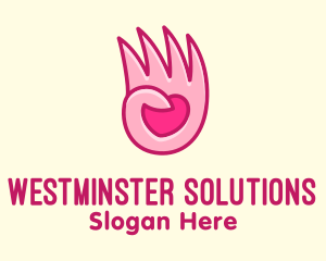 Pink Loving Hand logo design