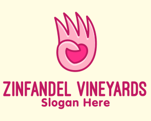 Pink Loving Hand logo design