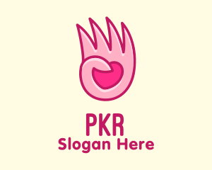 Pink Loving Hand logo design