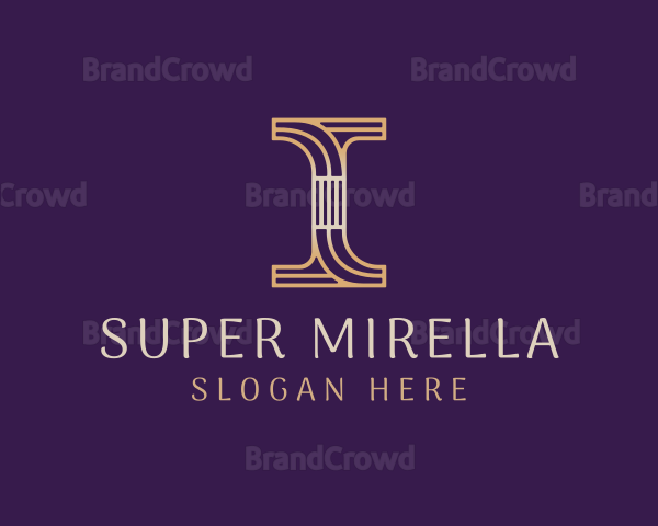 Monoline Serif Letter I Logo