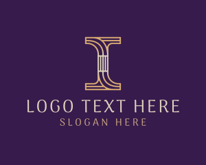 Monoline Serif Letter I logo design