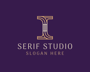 Serif - Monoline Serif Letter I logo design