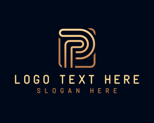 Logistics - Monoline Luxury Letter P logo design