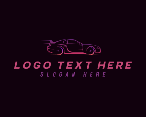 Auto Detailing - Fast Auto Racing Car logo design