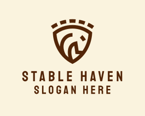 Horse - Horse Shield Crest logo design