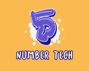 Number - Blockbuster Graffiti Number 5 logo design