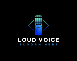 Broadcast Audio Microphone logo design