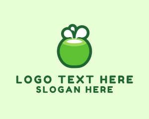 Juice - Green Coconut Milk logo design