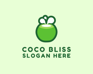 Green Coconut Milk logo design