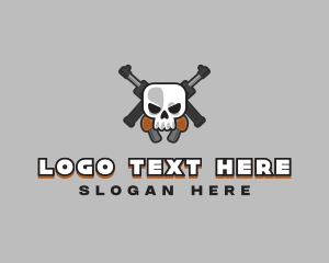 Skull - Gun Weapon Gaming logo design