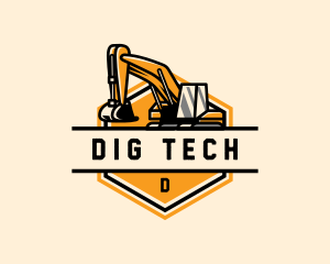 Excavator Digging Construction logo design