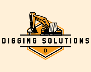 Excavator Digging Construction logo design